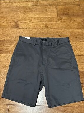 DKNY Men's Charcoal Flat-Front Shorts
